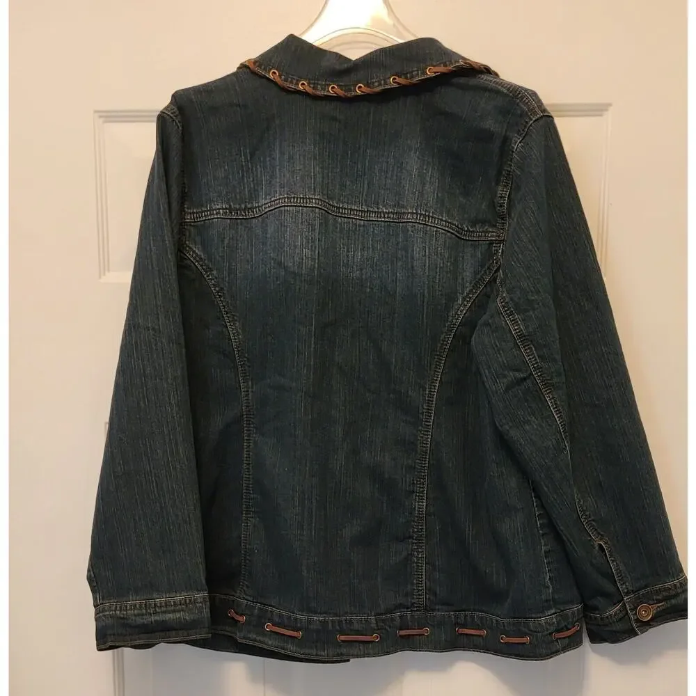LIZ & ME Denim Long Sleeve Jean Jacket Womens Plus Size 0X - Picture 14 of 14